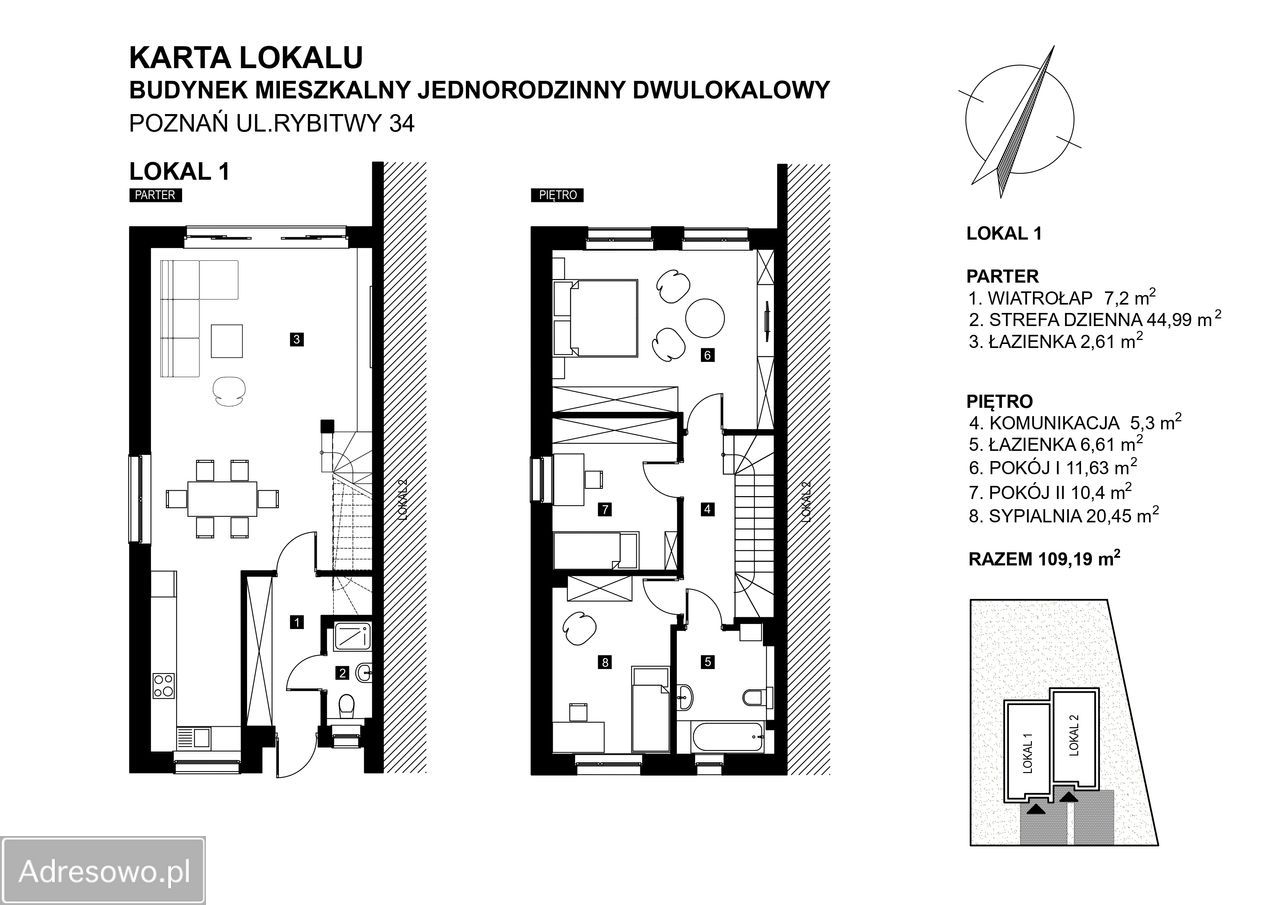 bliźniak, 4 pokoje Poznań Zieliniec, ul. Rybitwy. Zdjęcie 6