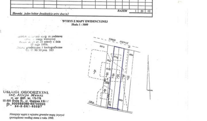 Działka inwestycyjna Wróblowice