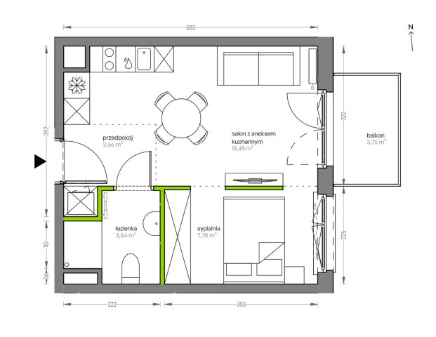 Mieszkanie 2-pokojowe Kraków Płaszów, ul. Myśliwska. Zdjęcie 25