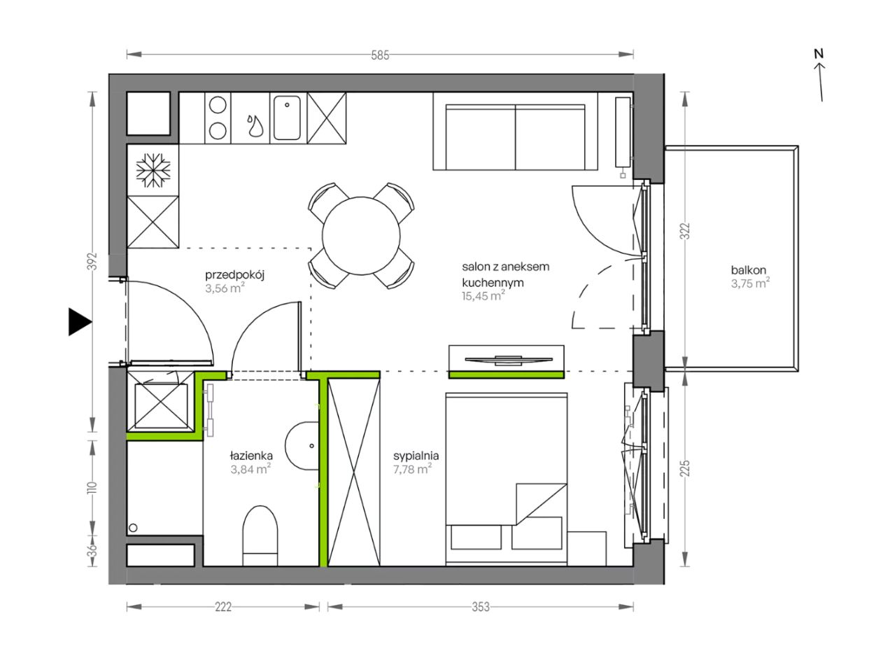 Mieszkanie 2-pokojowe Kraków Płaszów, ul. Myśliwska. Zdjęcie 25