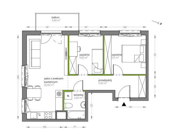 Mieszkanie 3-pokojowe Kraków Płaszów, ul. Myśliwska. Zdjęcie 25
