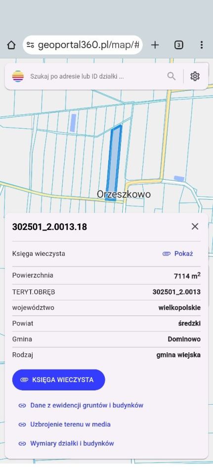 Działka rolno-budowlana Orzeszkowo