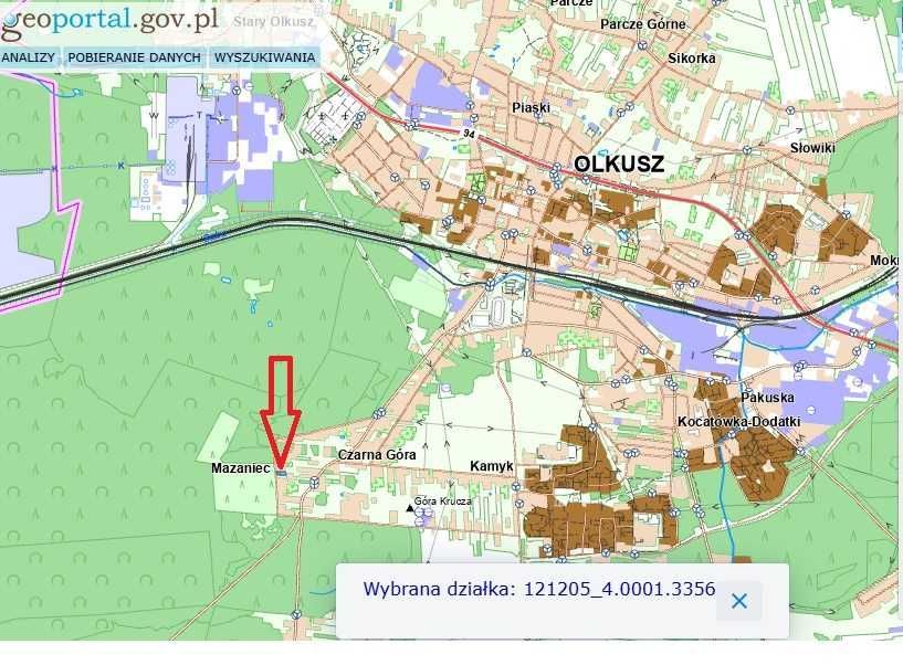 Działka budowlana Olkusz Mazaniec. Zdjęcie 2