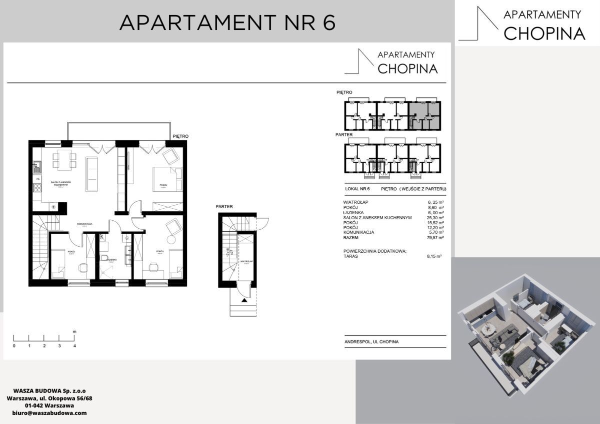 Mieszkanie 4-pokojowe Andrespol, ul. Fryderyka Chopina. Zdjęcie 5