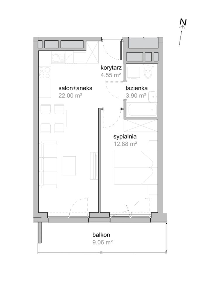 Mieszkanie 2-pokojowe Wrocław Tarnogaj, ul. Piękna. Zdjęcie 7