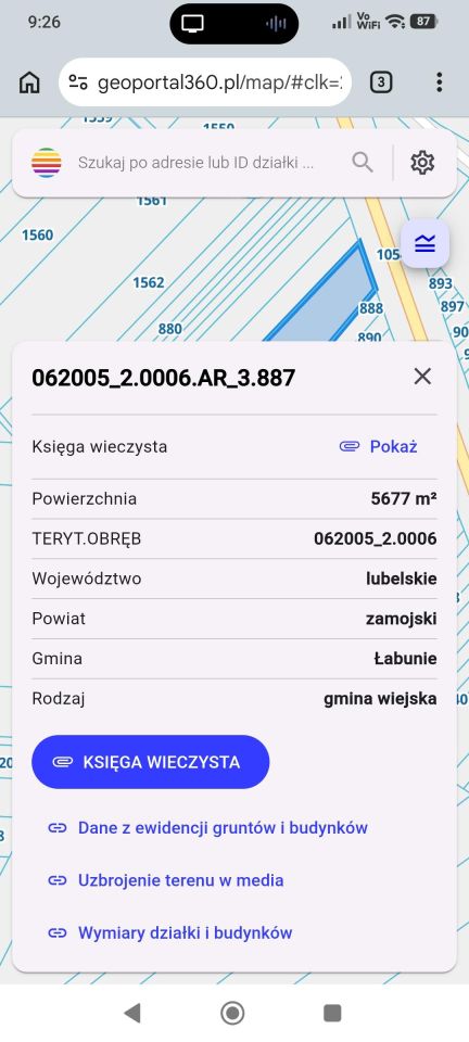 Działka rolna Wólka Łabuńska. Zdjęcie 2
