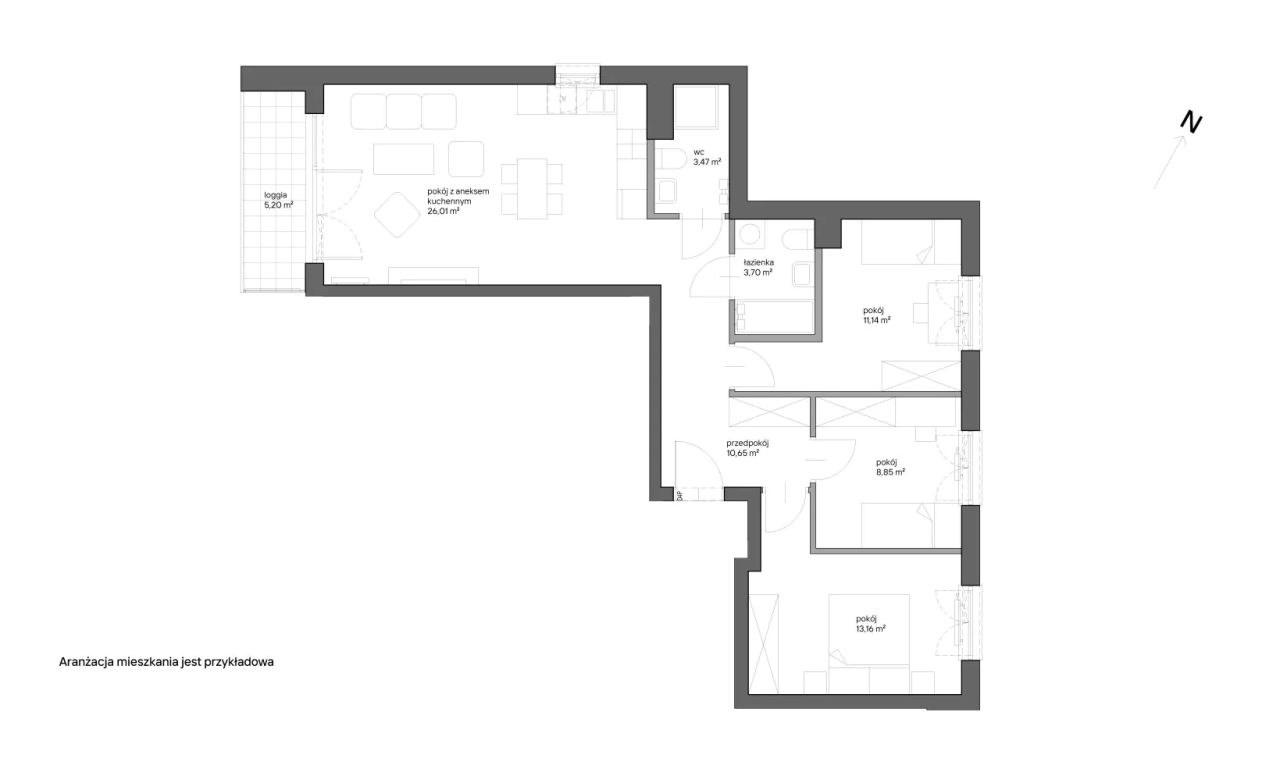 Mieszkanie 4-pokojowe Kraków Bieżanów, ul. Henryka i Karola Czeczów. Zdjęcie 7