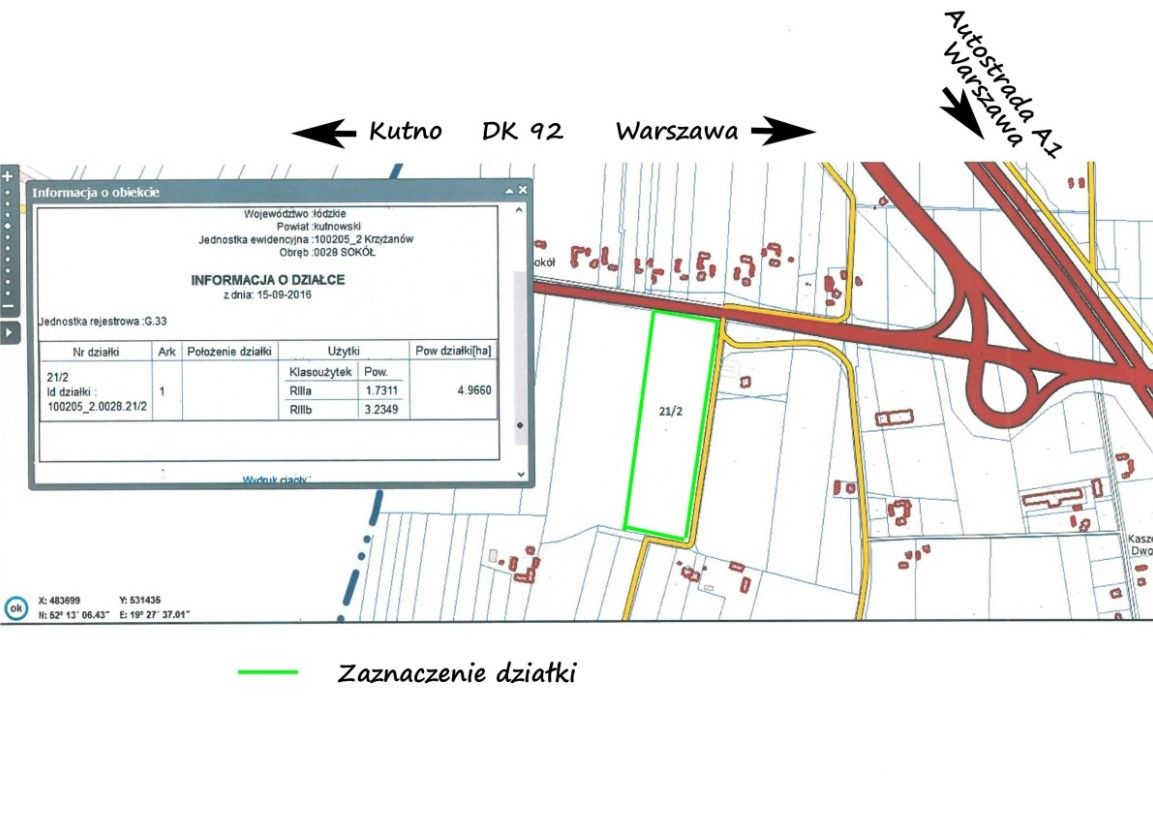 Działka inwestycyjna Kaszewy Kościelne. Zdjęcie 4