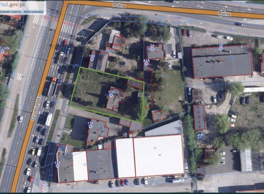 Działka inwestycyjna Toruń, ul. Grudziądzka