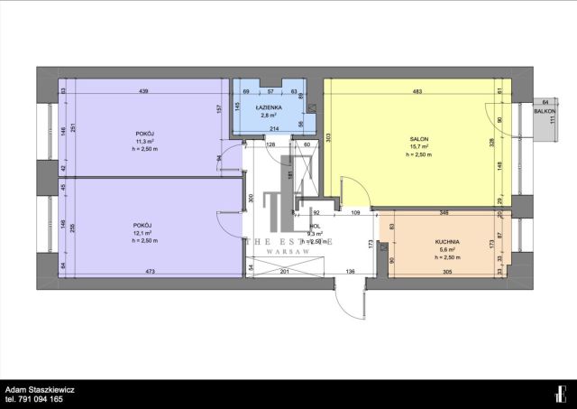 Mieszkanie 3-pokojowe Warszawa Mokotów, ul. Bolesława Limanowskiego. Zdjęcie 9