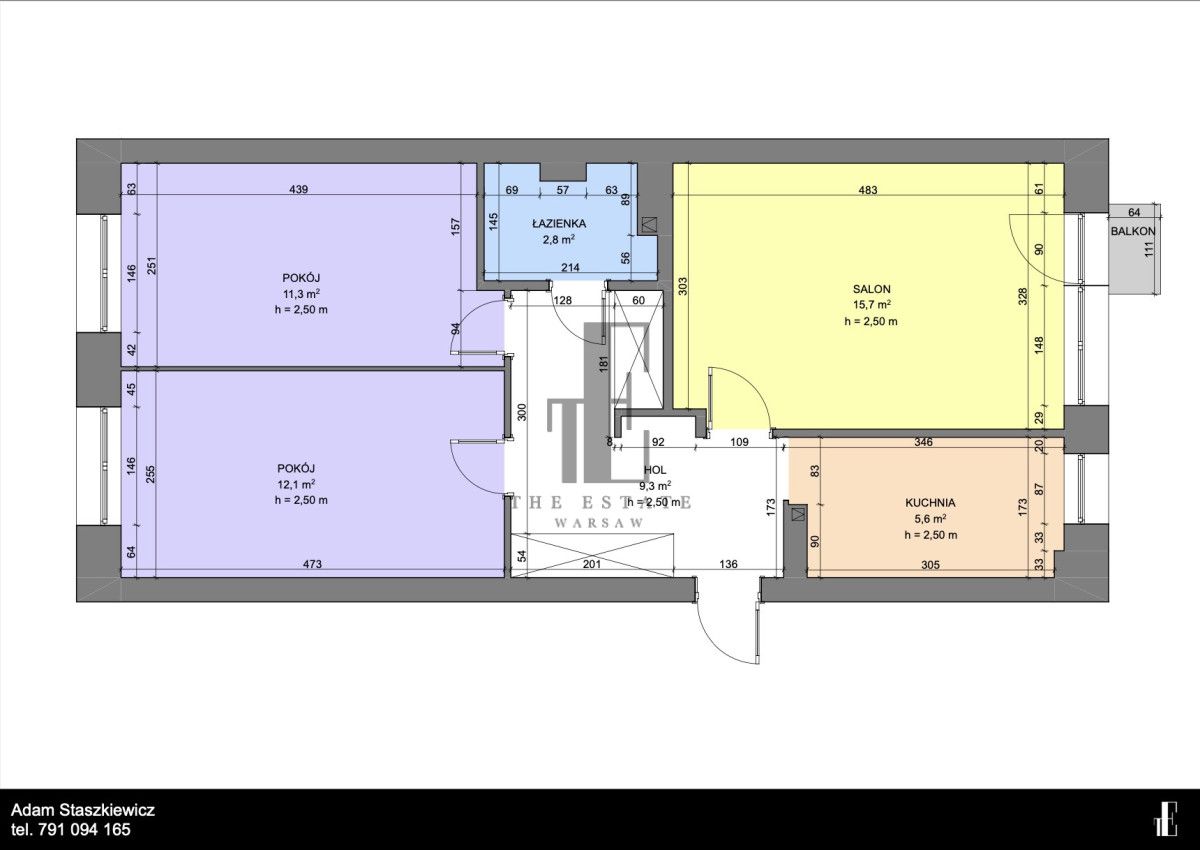 Mieszkanie 3-pokojowe Warszawa Mokotów, ul. Bolesława Limanowskiego. Zdjęcie 9