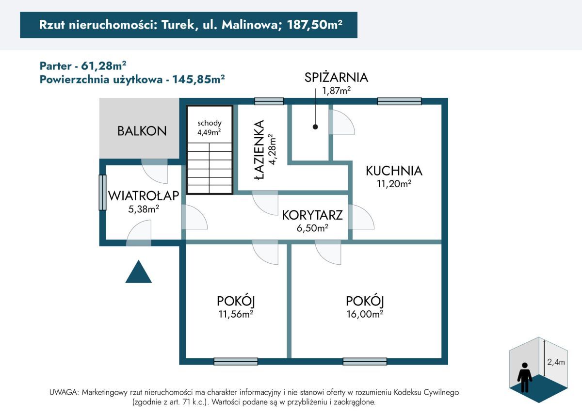 dom wolnostojący, 5 pokoi Turek, ul. Malinowa. Zdjęcie 20
