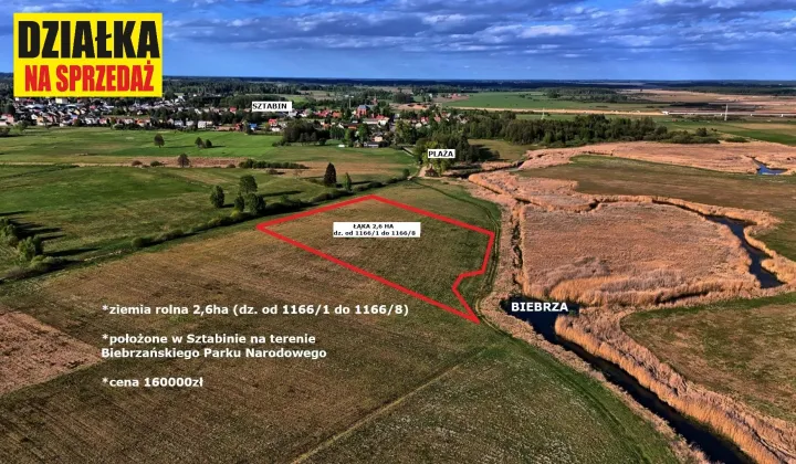 Działka rolna Sztabin, brak