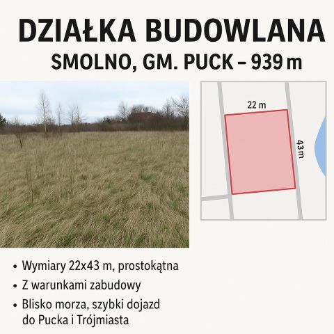 Działka budowlana Smolno, ul. Wschodnia. Zdjęcie 1