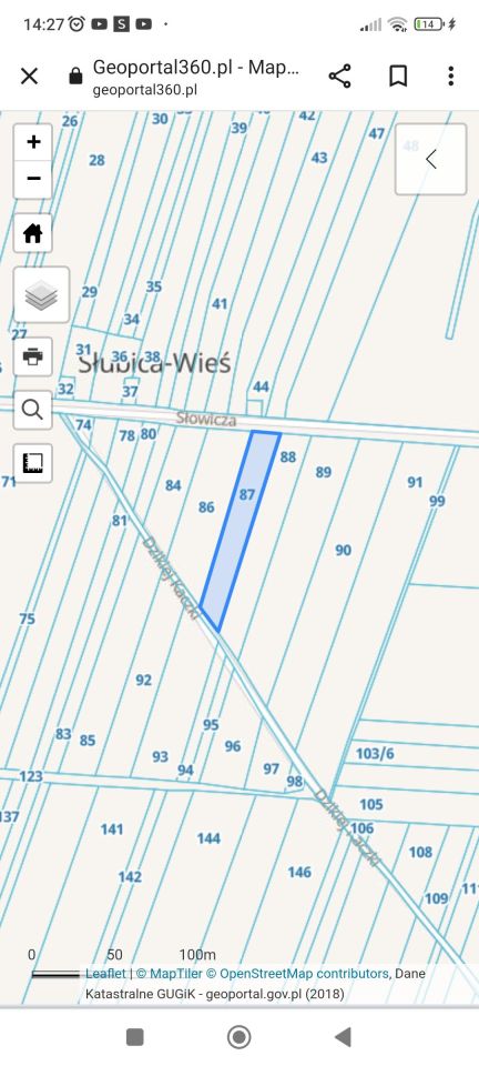 Działka budowlana Słubica-Wieś, ul. Słowicza