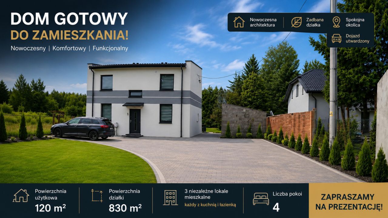 dom wolnostojący, 4 pokoje Sochaczew Chodaków, ul. Fryderyka Chopina. Zdjęcie 1