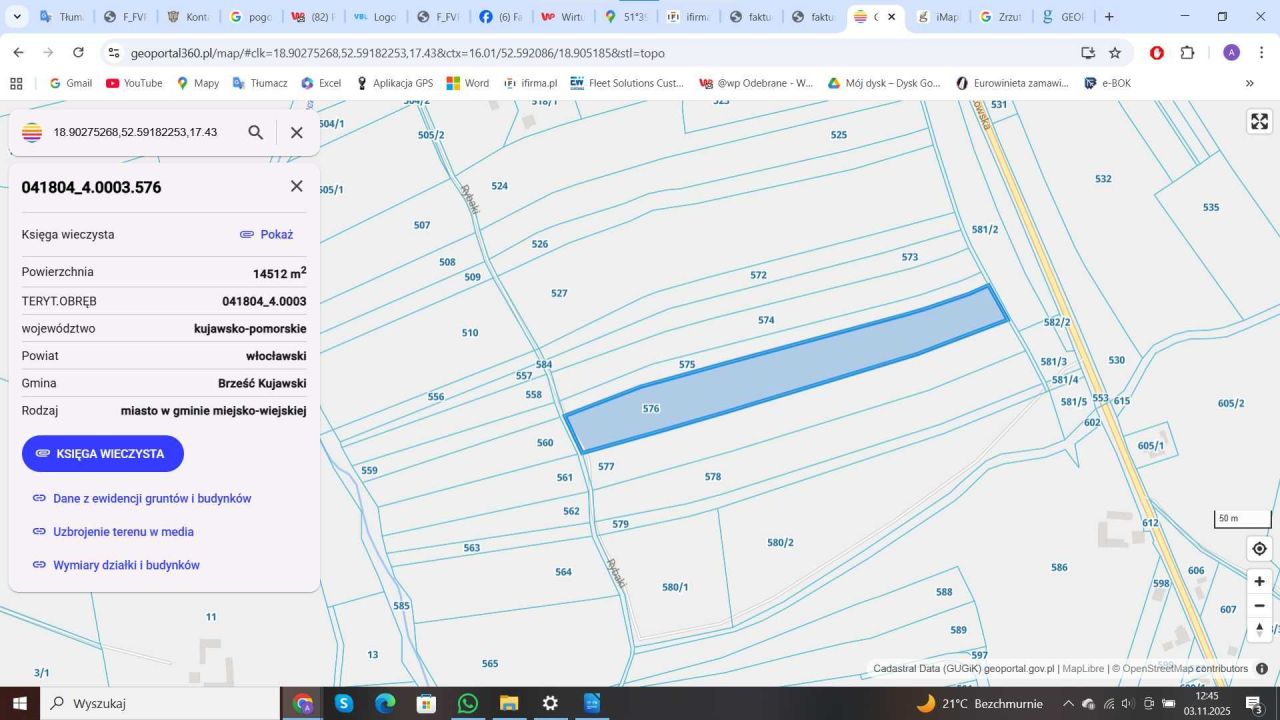 Działka rolna Brześć Kujawski