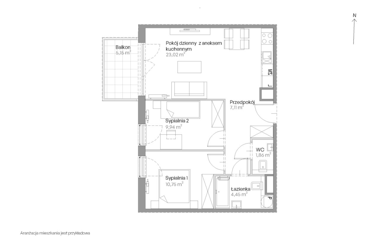 Mieszkanie 3-pokojowe Kraków Czyżyny, ul. Romana Ciesielskiego. Zdjęcie 14