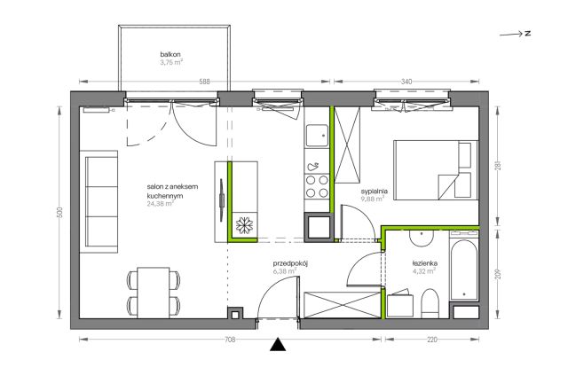 Mieszkanie 2-pokojowe Kraków Płaszów, ul. Myśliwska. Zdjęcie 25
