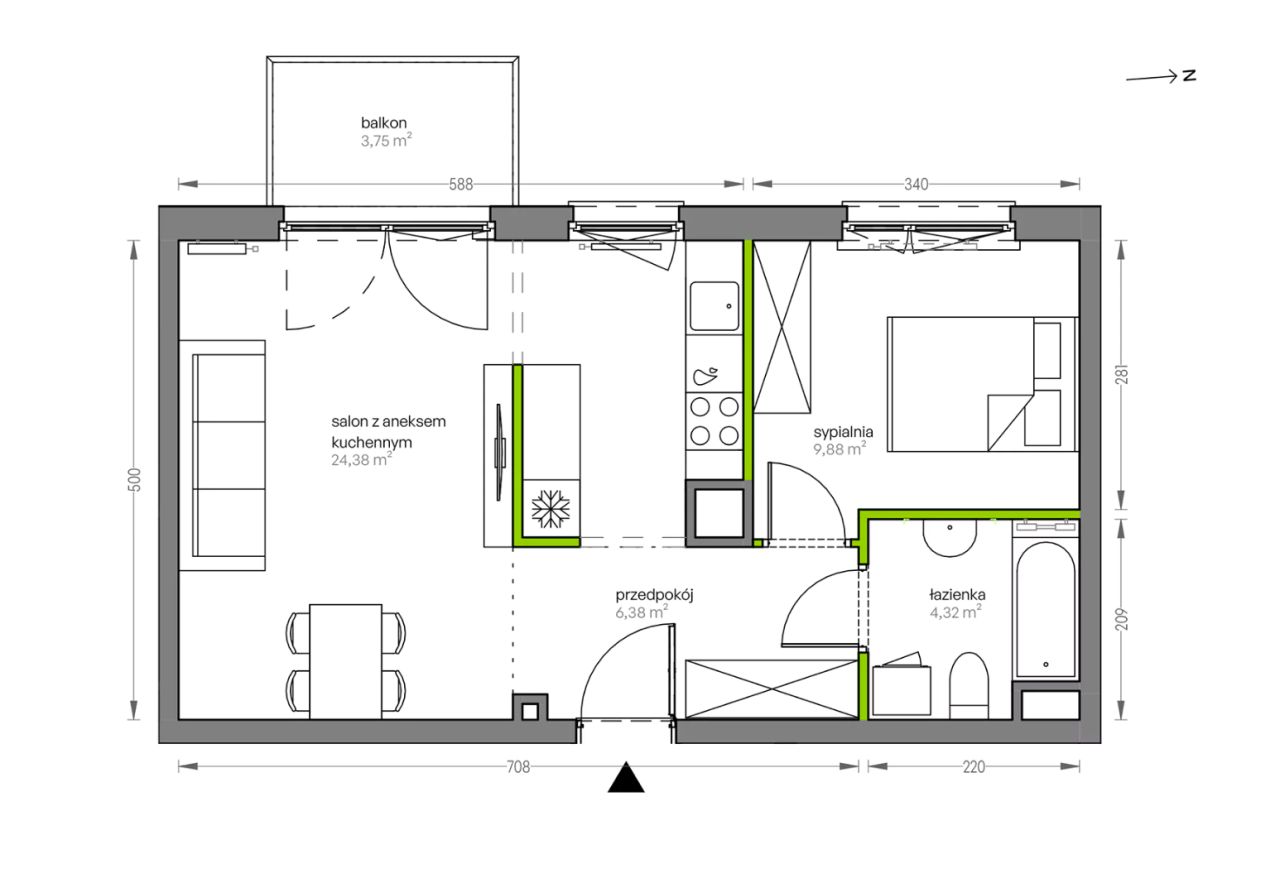 Mieszkanie 2-pokojowe Kraków Płaszów, ul. Myśliwska. Zdjęcie 25