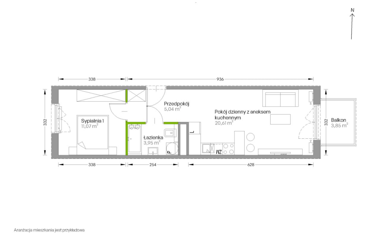 Mieszkanie 2-pokojowe Kraków Czyżyny, ul. Romana Ciesielskiego. Zdjęcie 14