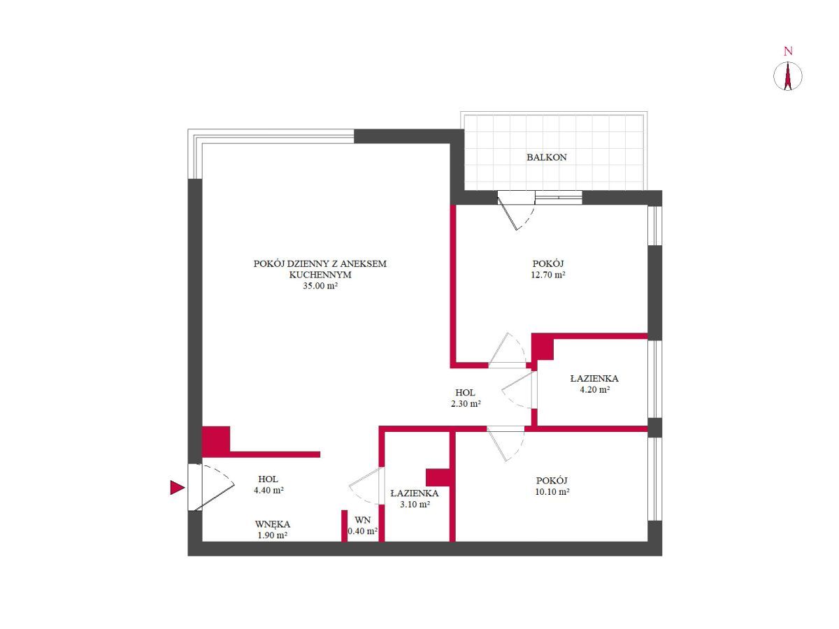 Mieszkanie 3-pokojowe Gdynia Chwarzno-Wiczlino, ul. Czesława Niemena. Zdjęcie 17