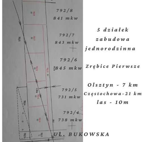 Działka budowlana Zrębice Zrębice Pierwsze, ul. Bukowska. Zdjęcie 5