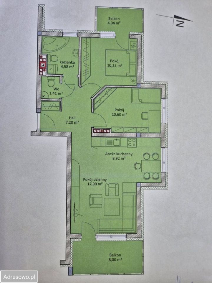 Mieszkanie 3-pokojowe Rzeszów Drabinianka, ul. Miła. Zdjęcie 21