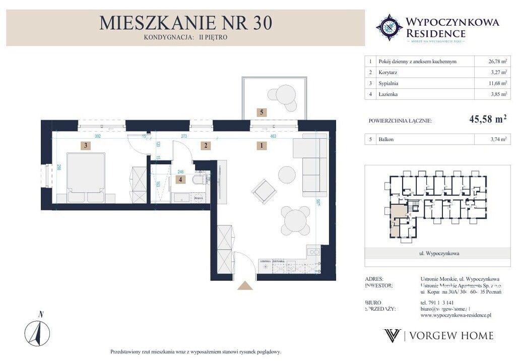 Mieszkanie 2-pokojowe Ustronie Morskie, ul. Wypoczynkowa. Zdjęcie 5