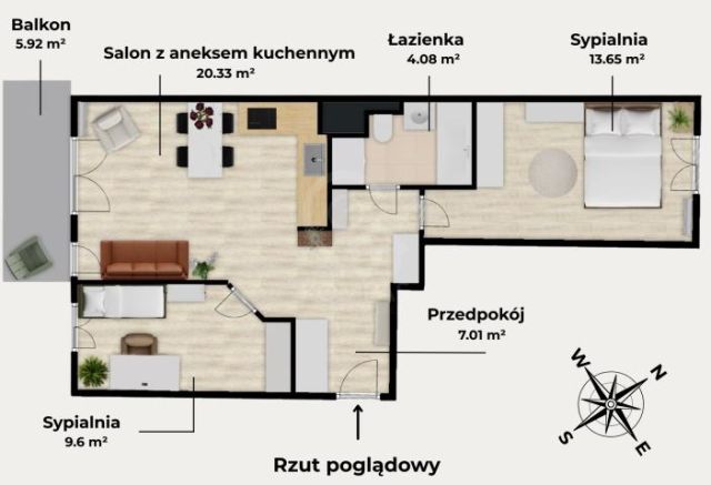 Mieszkanie 3-pokojowe Wrocław Krzyki, ul. Klasztorna. Zdjęcie 11