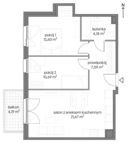 Mieszkanie 3-pokojowe Gdańsk Ujeścisko, ul. Niepołomicka. Zdjęcie 8