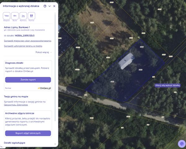 Działka siedliskowa Lipiny, ul. Bankowa. Zdjęcie 1