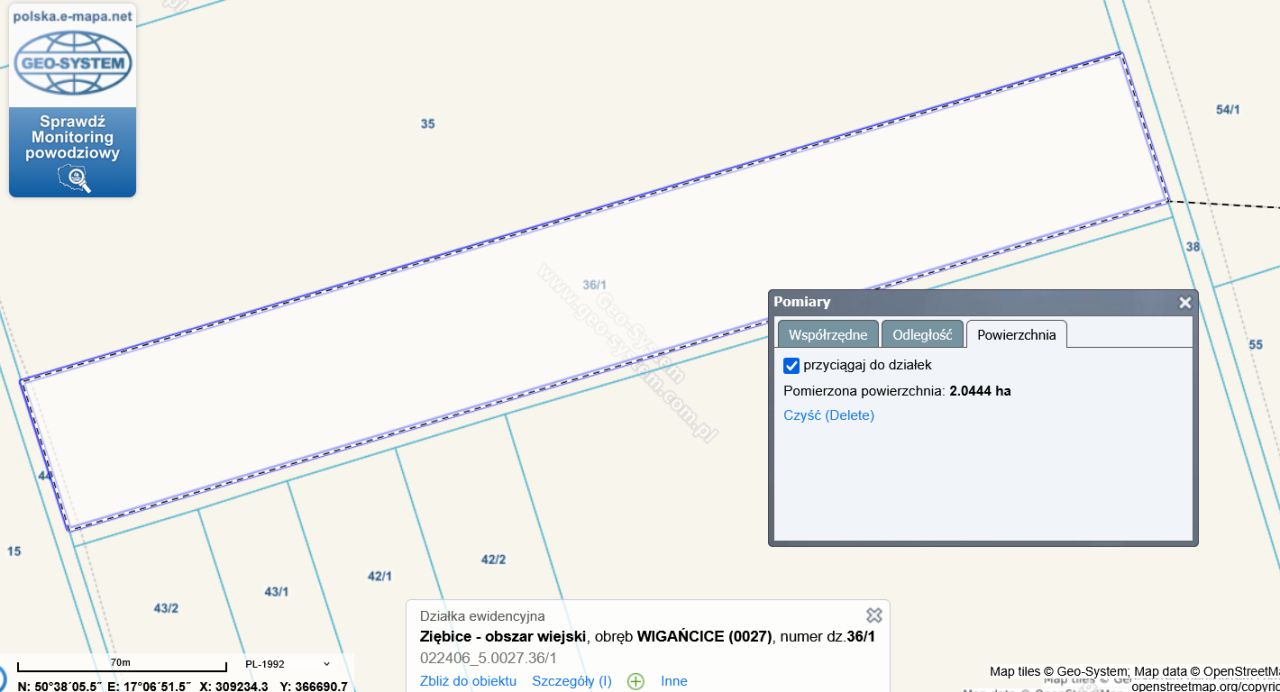 Działka rolna Wigańcice