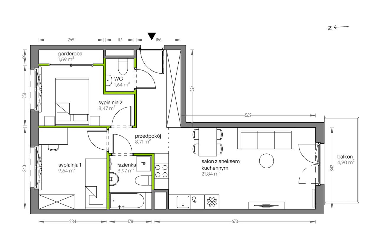 Mieszkanie 3-pokojowe Kraków Płaszów, ul. Myśliwska. Zdjęcie 25