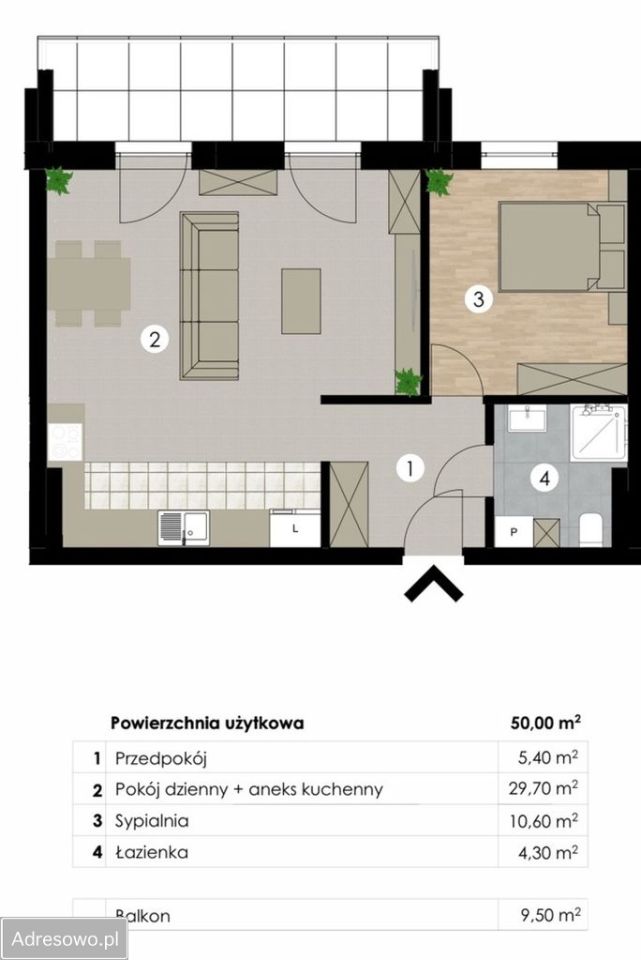 Mieszkanie 2-pokojowe Kalisz Korczak, ul. Podmiejska. Zdjęcie 7