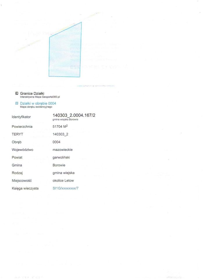 Działka rolna Słup Pierwszy