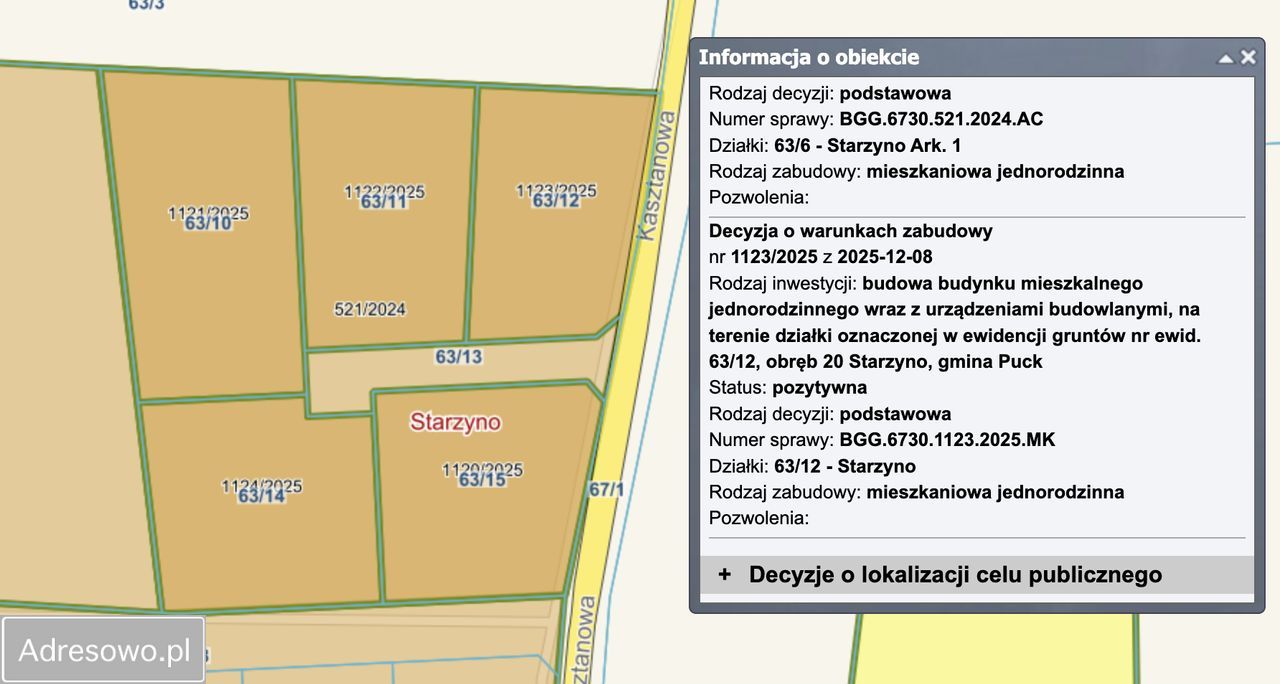 Działka budowlana Starzyno, ul. Kasztanowa. Zdjęcie 3