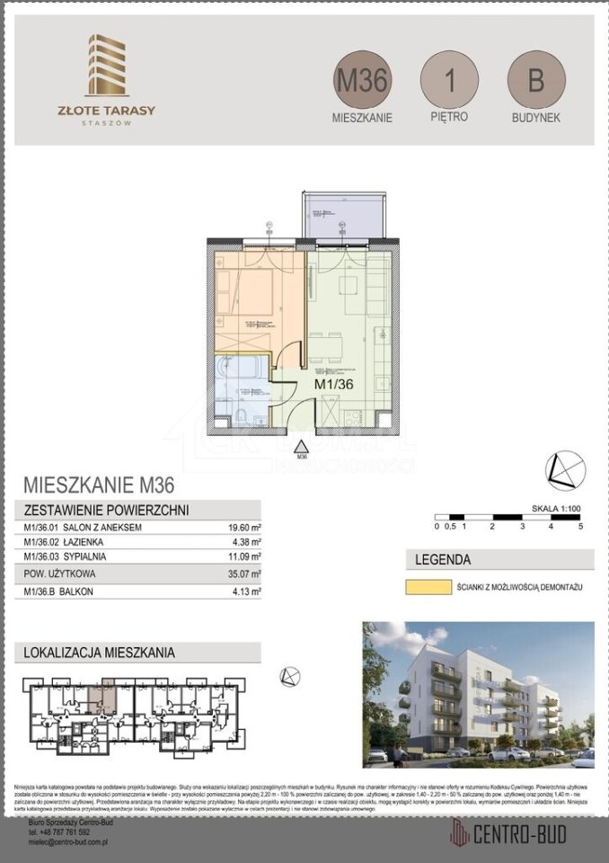Mieszkanie 2-pokojowe Staszów, ul. gen. Mariana Langiewicza. Zdjęcie 4
