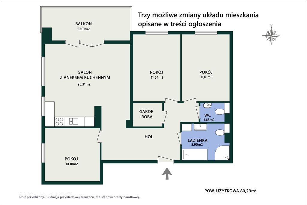 Mieszkanie 3-pokojowe Piastów, ul. Józefa Wybickiego. Zdjęcie 47