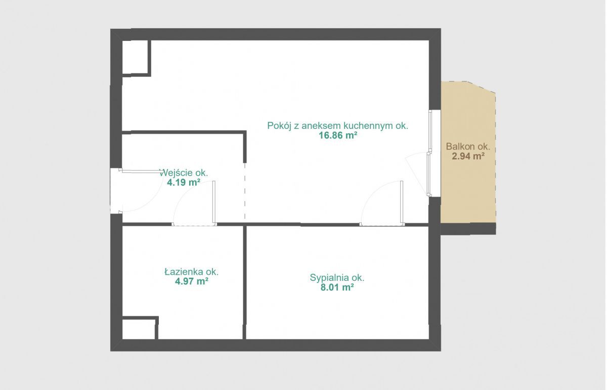 Mieszkanie 2-pokojowe Poznań Jeżyce, ul. Stanisława Barańczaka. Zdjęcie 14
