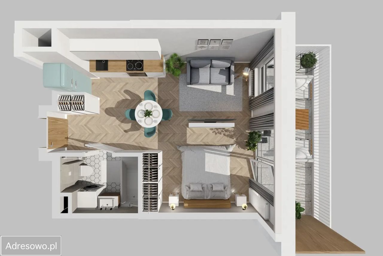 Mieszkanie 1-pokojowe Warszawa Mokotów, ul. Bokserska. Zdjęcie 5