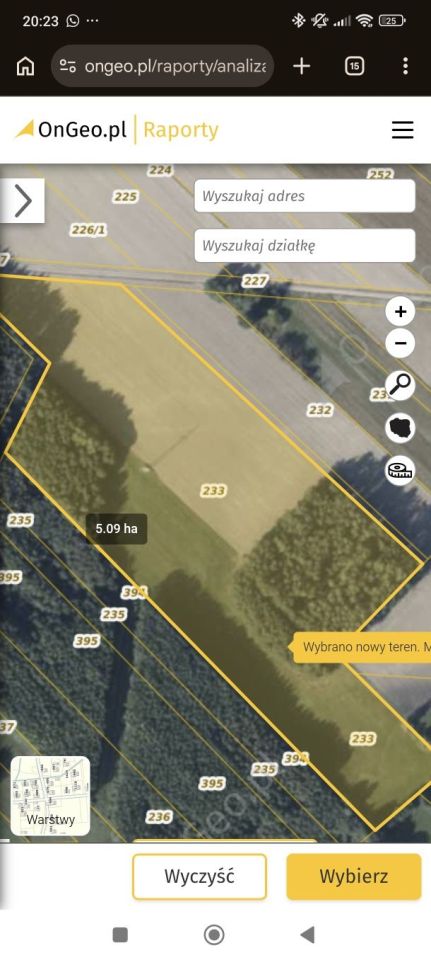 Działka rolna Ossówka. Zdjęcie 1