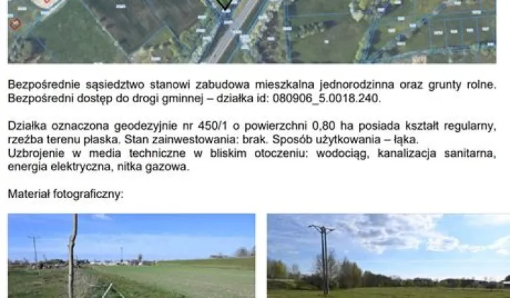 Działka inwestycyjna Krężoły