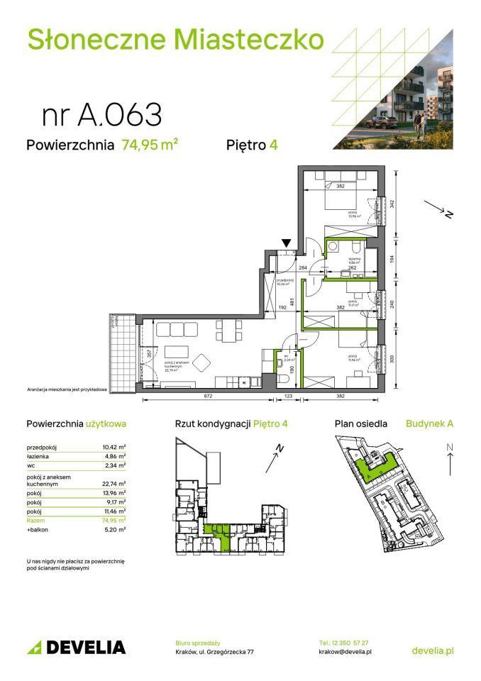 Mieszkanie 4-pokojowe Kraków Bieżanów, ul. Henryka i Karola Czeczów. Zdjęcie 7