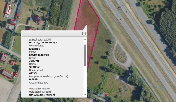Działka rolno-budowlana Skrudki