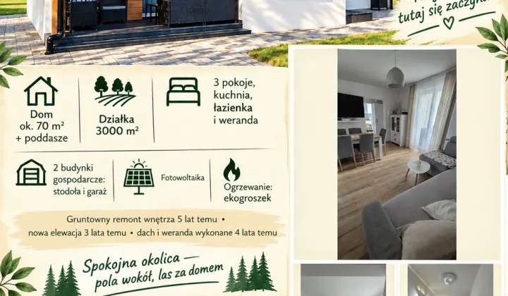 siedlisko, 3 pokoje Godziszewy