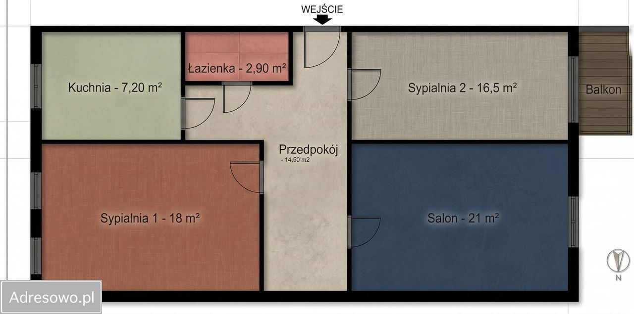 Mieszkanie 3-pokojowe Pabianice Stare Miasto, ul. Konstantynowska. Zdjęcie 17