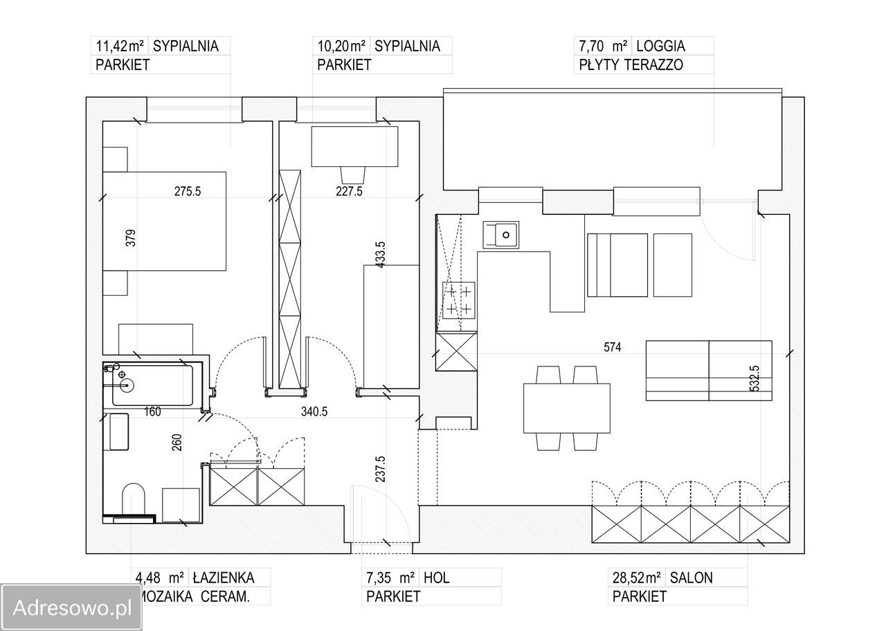 Mieszkanie 3-pokojowe Wrocław Psie Pole, ul. Vasco da Gamy. Zdjęcie 5