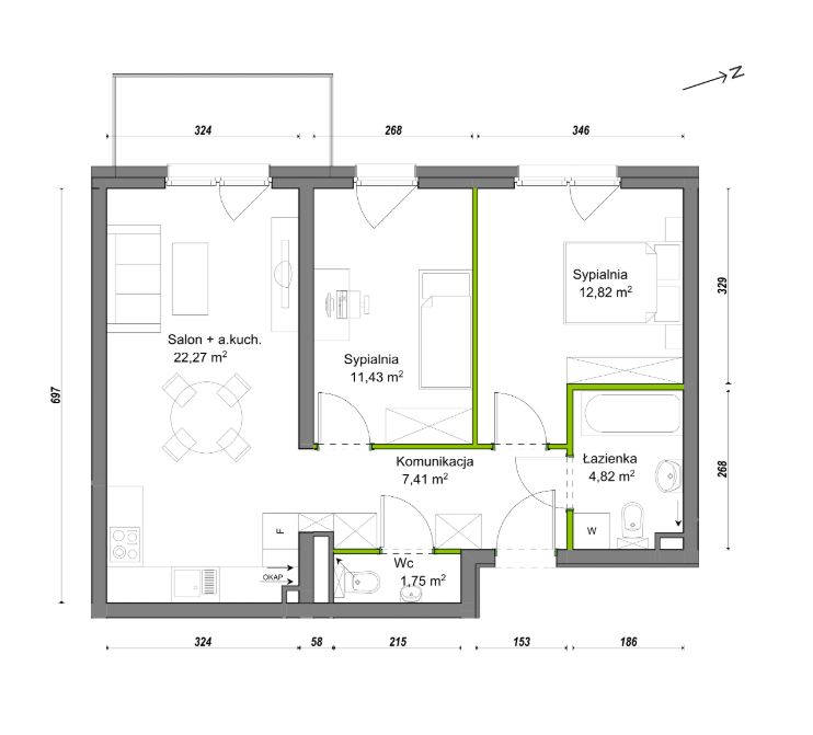 Mieszkanie 3-pokojowe Wrocław Ołtaszyn, ul. Orawska. Zdjęcie 8