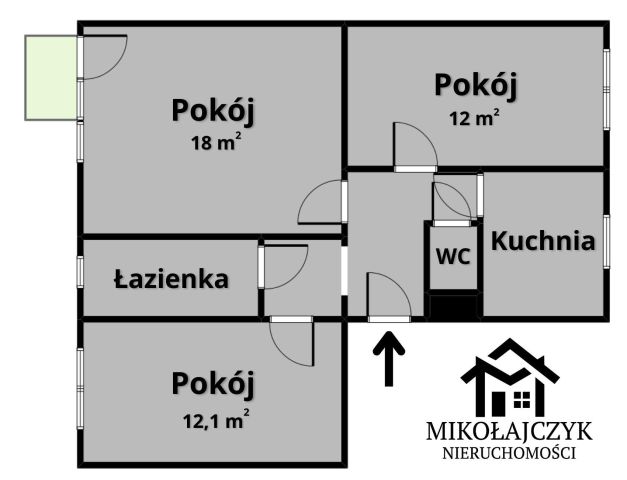 Mieszkanie 3-pokojowe Bartoszyce, ul. Ogrodowa. Zdjęcie 11